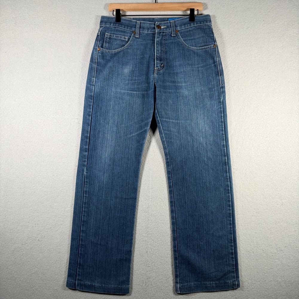 Bench Straight Cut Florida Non Fat Mens Blue Denim Jeans 33x28 Low Rise Skater